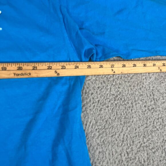 Mossy Oak Fishing Shirt Mens XXL Blue Long Sleeve Cotton Graphic Double Sided - Picture 9 of 9